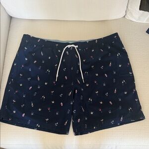 Navy Swim Shorts with Fun Print bonobos